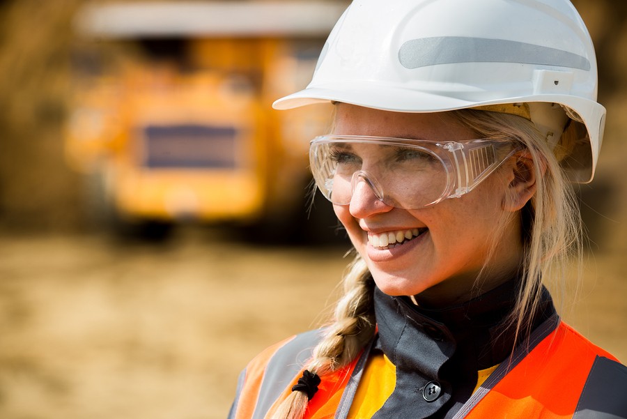 Worker in safety gear